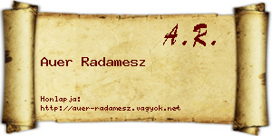 Auer Radamesz névjegykártya